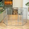 Lords & Labradors 6 Panel Play Pen 80cm Grey 2 Lords & Labradors 6 Panel Play Pen 80cm Grey -Pet Life Shop lords and labradors silver play pen lifestyle