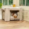 Lords & Labradors Dog Crate Set In Mink Boucle -Pet Life Shop mink crate set gold 8fe3bd87 d375 4b3d bbe7 27ae968a2a8f