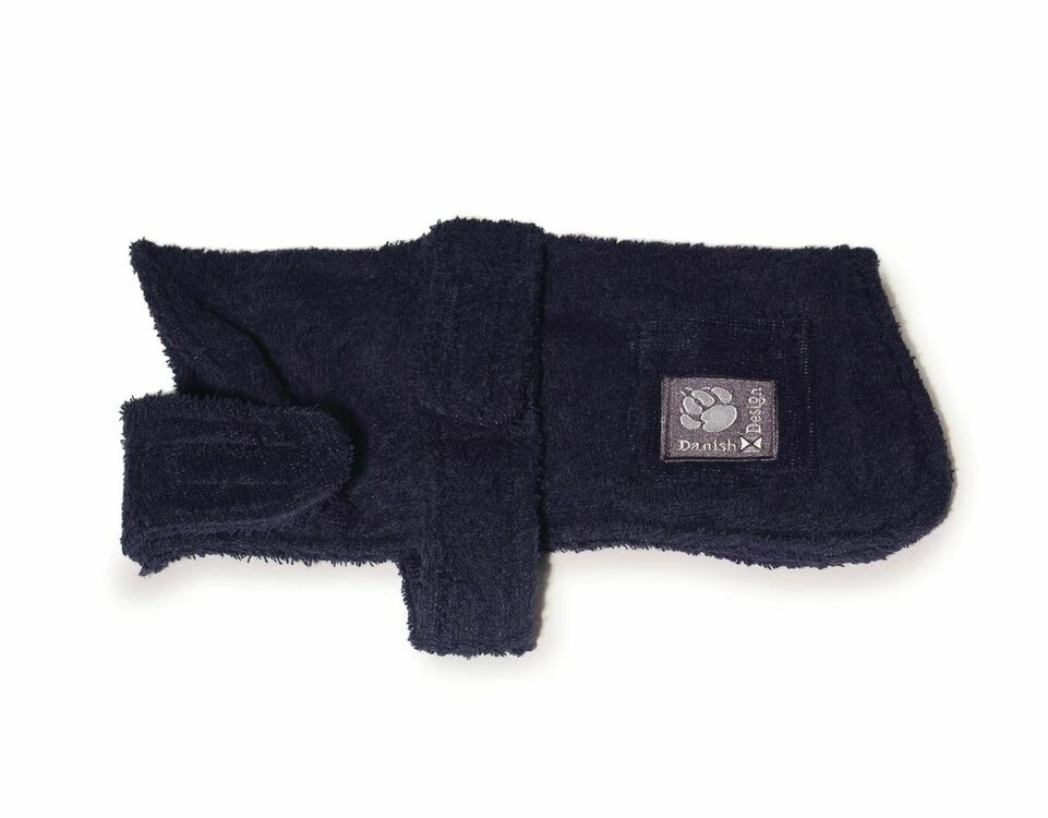 Danish Design Dog Robe Towelling Navy Blue 4 Danish Design Dog Robe Towelling Navy Blue - Image 2